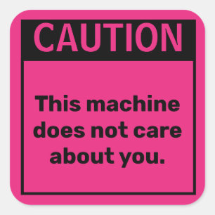 Small  Caution Parody Warning Sticker