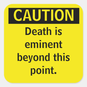 Small  Caution Parody Warning Sticker