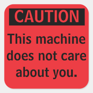 Small Caution Parody Warning Sticker