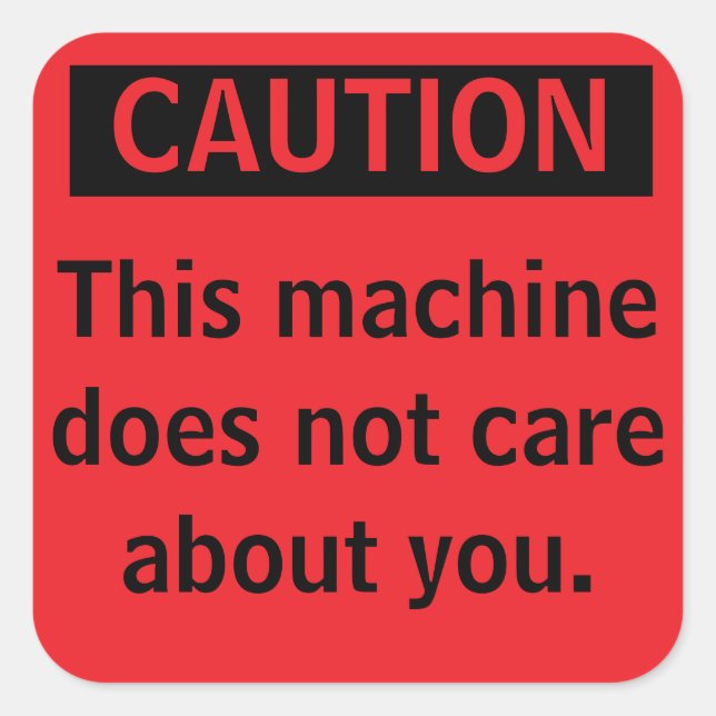 Small  Caution Parody Warning Sticker (Front)
