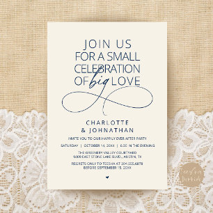 Small Celebration of Big Love, Elegant Minimalist Invitation
