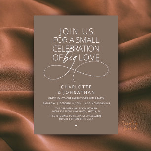 Small Celebration of Big Love, Elegant Minimalist Invitation