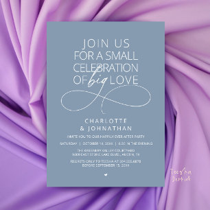 Small Celebration of Big Love, Elegant Minimalist  Invitation