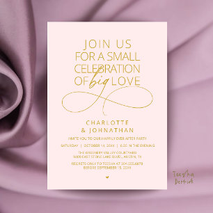Small Celebration of Big Love, Elegant Minimalist  Invitation