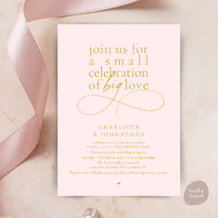 Small Celebration of Big Love, Elegant Minimalist Invitation