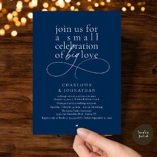Small Celebration of Big Love, Elegant Minimalist Invitation
