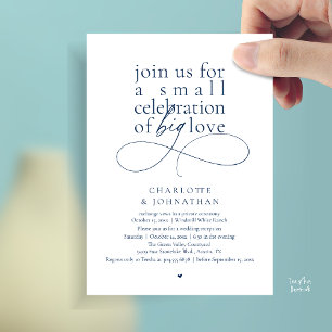 Small Celebration of Big Love, Elegant Minimalist Invitation