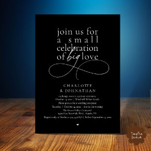 Small Celebration of Big Love, Elegant Minimalist Invitation
