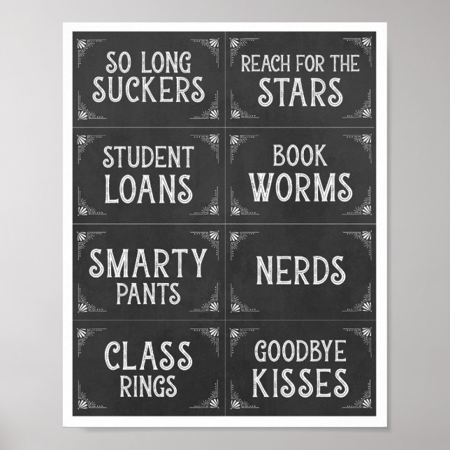 Small Chalkboard Graduation Candy Bar Signs (Front)
