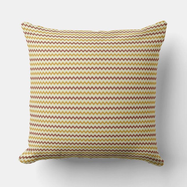 Small chevron pattern in natural colours cushion (Front)