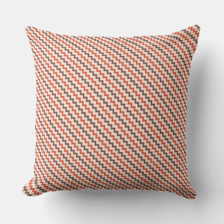 Small chevron pattern natural red pink brown cushion