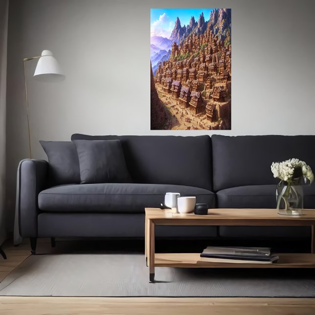 Small chocolate pudding village | AI Art Poster (Creator Uploaded)