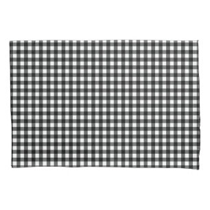 Small Classic Gingham Check Plaid Pattern Black  Pillowcase