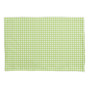 Small Classic Gingham Check Plaid Pattern Green  Pillowcase