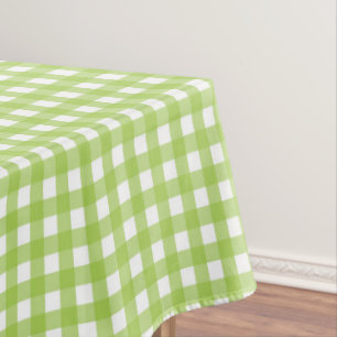 Small Classic Gingham Check Plaid Pattern Green Tablecloth