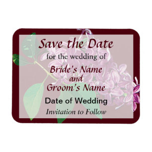 Small Cluster of Pink Lilacs Save the Date Magnet