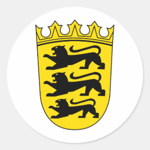 Small coat of arms of Baden-Württemberg Classic Round Sticker