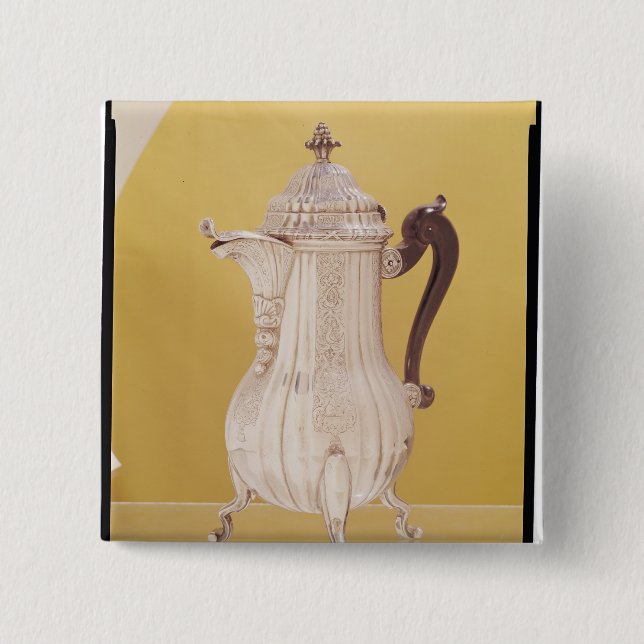 Small coffee pot 15 cm square badge (Front)