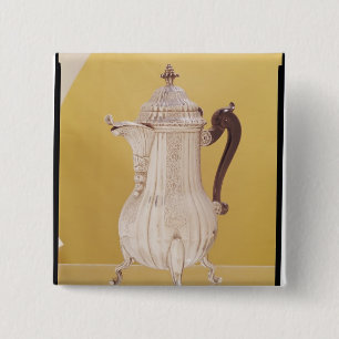 Small coffee pot 15 cm square badge