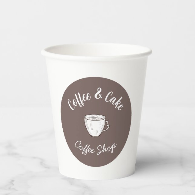 Small Coffee Shop Cottage Paper Cups (Front)
