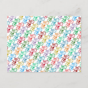 small colour bicycles postcard