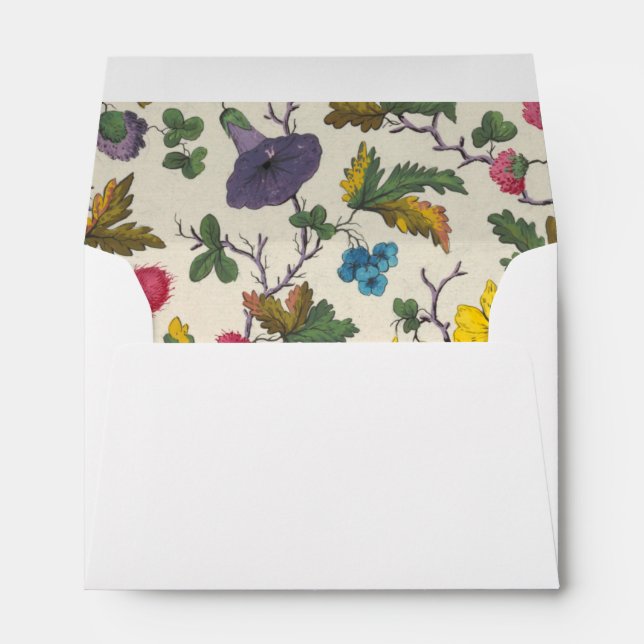 Small colourful flowers textile design envelope (Back (Bottom))