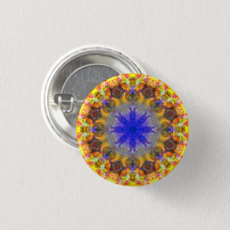 Small Colourful Psychedelic Dreamy Mandala Button