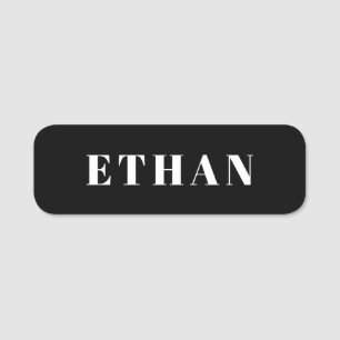 Small Company Business Employee Black White Name Tag