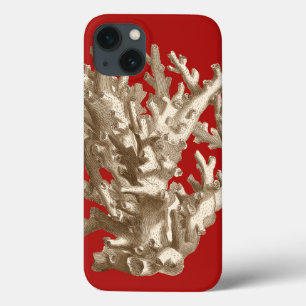 Small Coral in Red iPhone 13 Case