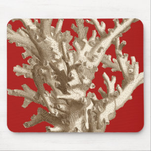 Small Coral in Red Mouse Pad