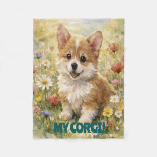 Small Corgi Customized Blanket