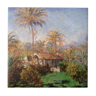 Small Country Farm in Bordighera by Claude Monet Ceramic Tile