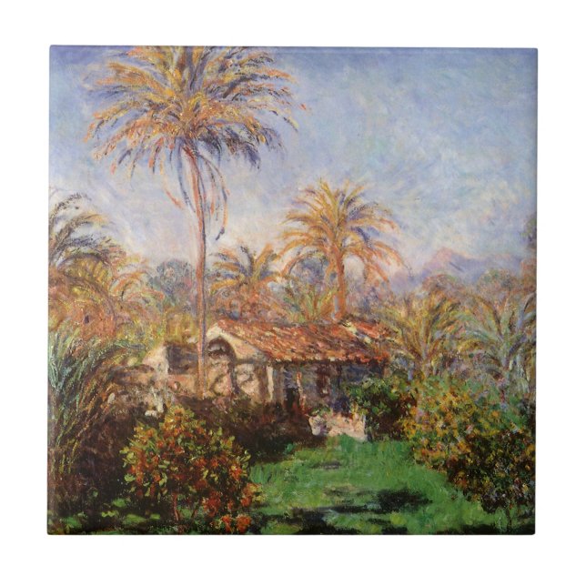 Small Country Farm in Bordighera by Claude Monet Ceramic Tile (Front)