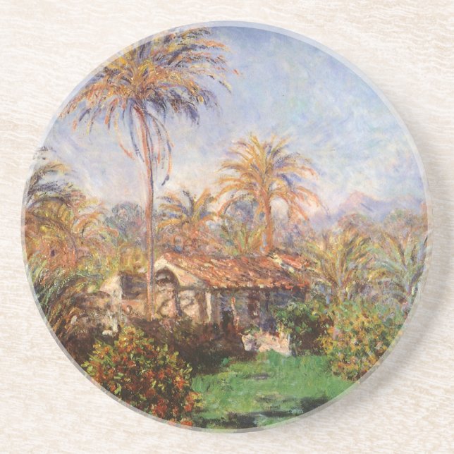 Small Country Farm in Bordighera by Claude Monet Coaster (Front)