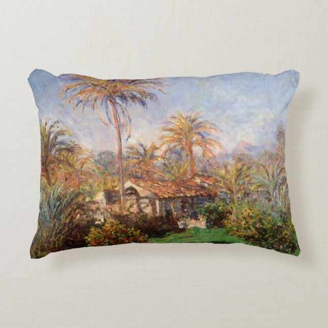 Small Country Farm in Bordighera by Claude Monet Decorative Cushion (Front)