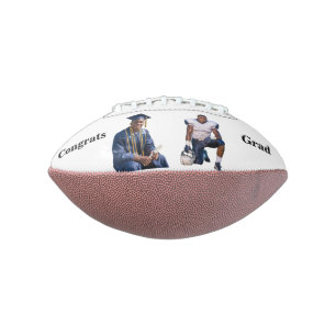Small Custom Congrats Grad Photo & Name Football