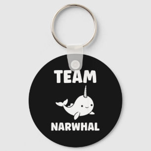 Small Cute Simple Minimalist Sea Unicorn Team Narw Key Ring