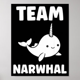 Small Cute Simple Minimalist Sea Unicorn Team Narw Poster
