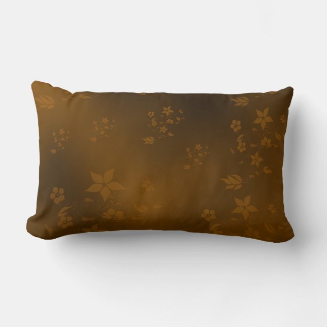 small delicate Asian flowers on a festive metal Lumbar Cushion (Front)