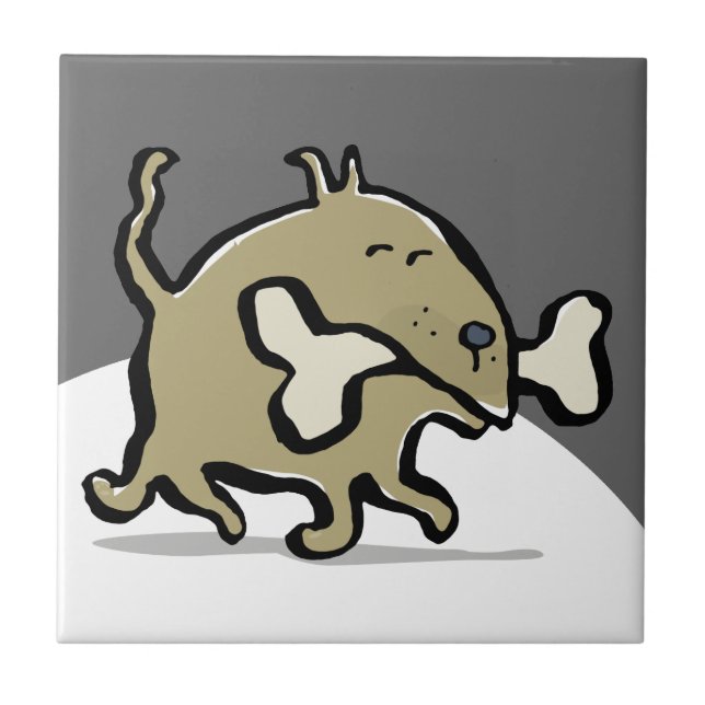 small dog, big bone ceramic tile (Front)