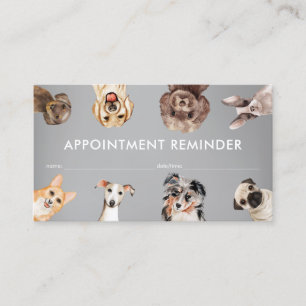 Small Dog Grooming Appointment Reminder Business Card