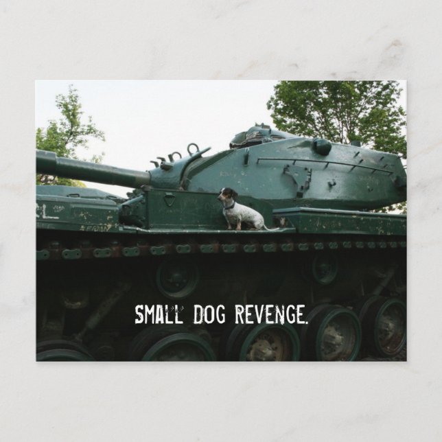 Small Dog Revenge. Postcard (Front)