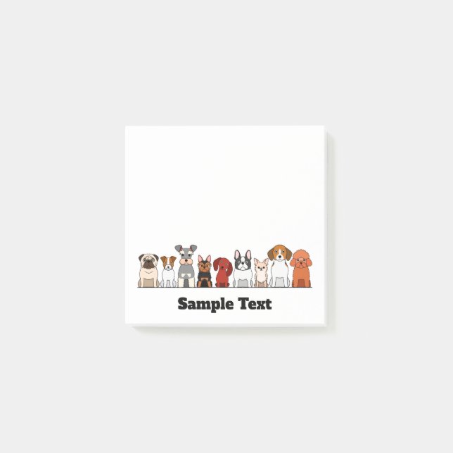 small dogs border postit post-it notes (Front)