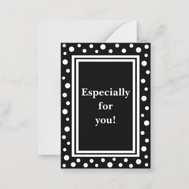 Small Dot Gift Note Cards_Black&White Card (Front)