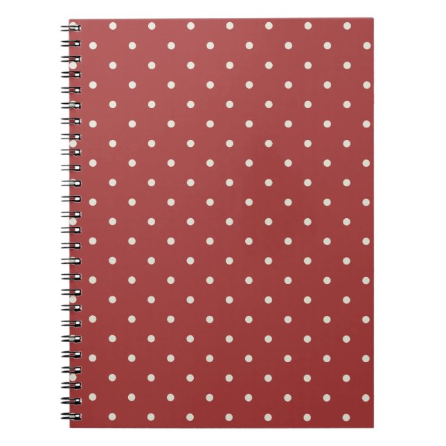 Small Dots Candy Red Pattern Notebook (Front)