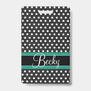 Small Dots Luggage Tag ID Badge