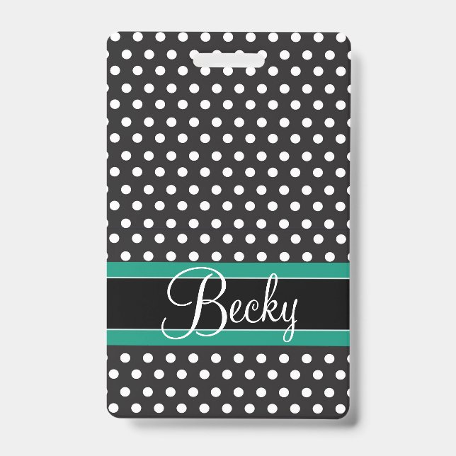 Small Dots Luggage Tag ID Badge (Front)