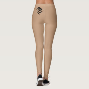 Small Dragon Tattoo In Skin Colour Background Leggings