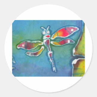 small dragonfly classic round sticker