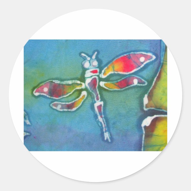 small dragonfly classic round sticker (Front)